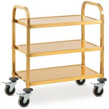 Royal Catering - Charriot De Service Desserte à Roulettes Inox 3 Plateaux 69x40cm Cuisine 240kg