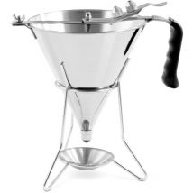 Royal Catering - Entonnoir à Piston En Inox Sauce Crème Pâtisserie 1,8 l 3 Douilles + Support