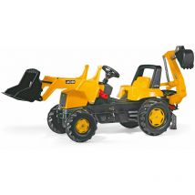 Rolly Toys - Tracteur à pédales jcb avec chargeur frontal + pelle, pneus silencieux, à partir de 3 ans