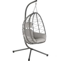 Sedia sospesa con sostegno Grigio Poltrona ergonomica con cuscino e imbottitura - Hinhocker