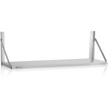 Mahlzeit - Scaffale pensile in acciaio inox 100 x 30 cm, argento, scaffale a parete pieghevole, scaffale da cucina