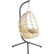 HinHocker sedia sospesa con sostegno Crema Poltrona ergonomica con cuscino e imbottitura