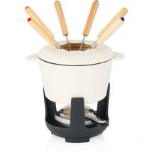 Set di bbq Toro per fonduta in ghisa per 6 persone, 1 l, smaltato, con bruciatore e forchette