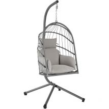 Sedia sospesa con sostegno Grigio Poltrona ergonomica con poltrona e cuscino - Hinhocker