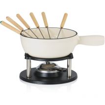 Set per fonduta in ghisa da 9 pezzi per 6 persone, 2 l, smaltato, set per fondue con bruciatore e forchette - Bbq-toro
