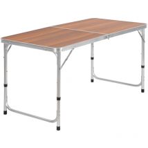 Tavolo da campeggio in alluminio Campfeuer per 6 persone, 120 x 60 cm, tavolo da giardino pieghevole, tavolino d'appoggio