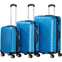 Set di valigette Zelsius 3 pezzi, blu, valigetta rigida in abs con chiusura a combinazione e divisorio interno