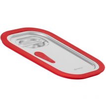 Coperchio per contenitore GN Mahlzeit con bordo in silicone per GN 1/4, coperchio per contenitore catering in acciaio inox