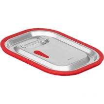 Coperchio per contenitore gn Mahlzeit con bordo in silicone per gn 1/2, coperchio per contenitore catering in acciaio inox