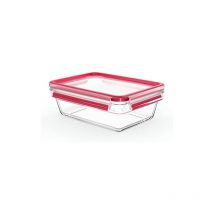 Emsa - Clip&Close - Hermético de Cristal rectangular de polipropileno, higiénico, no retiene olores ni sabores 100% libre de bpa, apto para