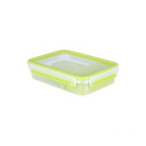 Emsa Clip&Go Brunchbox - Recipiente hermético de plástico con soporte de rejilla para crear 2 alturas una para el aperitivo y otra con rejilla ideal
