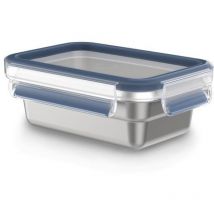 Clip&close inox boîte de conservation 0,5 l, légère et hygiénique, acier inoxydable 304, etanche, compatible congélateur, f - Emsa