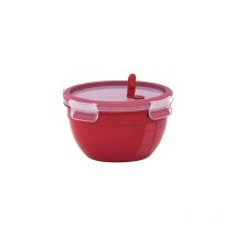 N1060500 Récipient pour micro-ondes Clip & Micro, rouge, rond - Emsa