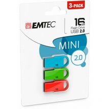 Emtec - Pack de 3 mini clés usb 2.0 D250 16 Go