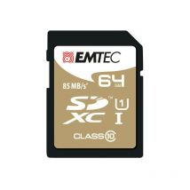 Sdxc 64Go CL10 Gold+ uhs-i 85MB/s - Sous blister (ECMSD64GXC10GP) - Emtec
