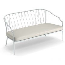 Como Divano Due Posti Bianco Raggrinzato 9002 Cuscini Esclusi