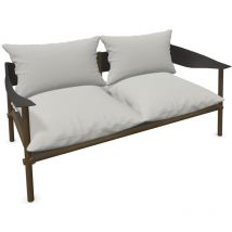 Fodera Cuscino Per Terramare Divano Due Posti Marrone India Bianco Trama Stretta 900/71