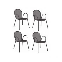 EMU - Sedia Poltrona Ronda 4 Pezzi Grigio Antico