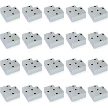 Lotto di 20 piedini per mobili Alumix 7, altezza 30 mm, Tecnoplastica, Verniciato alluminio - Emuca