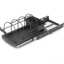 Emuca - Ablage für Küchenzubehör mit Bodenbefestigung und manuellem Auszug, Kunststoff anthrazitgrau