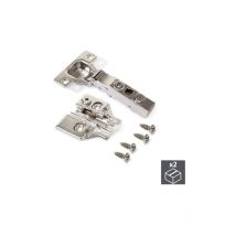 Emuca - Bisagra de cazoleta, d. 35 mm, recta, cierre suave, apertura 100o, con suplemento, 2 ud. -
