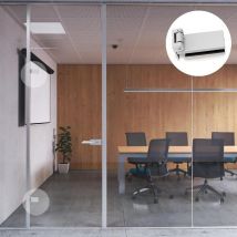Emuca - bisagra para puerta de cristal con embellecedor, bisagra horizontal con pala de 40mm, para puerta de 8-12mm, aluminio y acero, gris metalizado