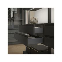 Emuca - cajón exterior vertex 40kg de altura 93mm, profundidad 450mm, acero, gris antracita