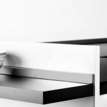 emuca lote de 2 copetes rectangulares para cocina miniline con accesorios de instalación, 2 barras de longitud 2.35m, plástico, anodizado satinado