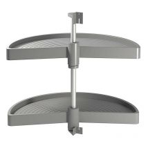 Emuca - Juego de 2 platos giratorios de plástico para módulos de cocina Gris