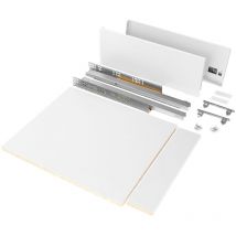 Kit de tiroirs pour cuisine ou salle de bains Vertex, hauteur 178mm, avec panneaux inclus, module 450mm, Peint en blanc - Emuca