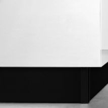 Emuca - lote de 2 zócalos para cocina plasline con accesorios de unión, altura 100mm, 2 barras de lognitud 2.35m, plástico, negro