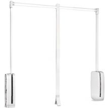 Emuca - Kleiderlift für Garderoben Sling, 600 - 830, Weißer Kunststoff, Stahl und Kunststoff