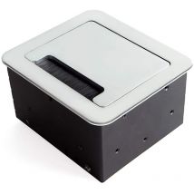 Multipresa atom 14 per scrivania, eu, verniciato alluminio, acciaio e tecnoplastica e alluminio, 1 u - Emuca