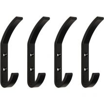 Emuca - Satz von 4 Nelson-Wandhaken, Aluminium, Schwarz lackiert