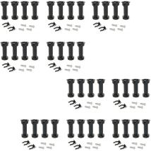 Lot de 10 kits de pieds de réglage pour meubles Bone, avec base pré-assemblée, hauteur 150mm, réglable 148-165mm, Plastique, Noir - Emuca