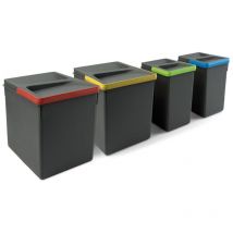 Emuca Poubelle de Recyclage Recycle 2x15 + 2x7L (4 unités)