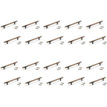 Lote de 20 tiradores para mueble Riad, L168mm, intereje 128mm, Aluminio, Bronce - Emuca
