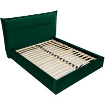 Emy - lit coffre - 160x200 cm - en velours - sommier inclus - vert