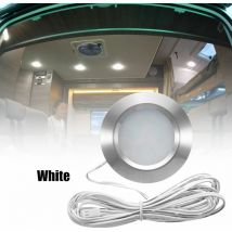 Encastre 12Led Rv Bateau Encastre Plafonnier 12V Led Lumieres Forme Ronde Ultra-Mince Camper Eclairage Interieur Petit Downlight Avec Cable,Blanc