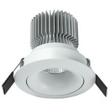 Inspired Mantra Formentera Downlight Encastré Pivotant 10.75cm Rond 12W led cob 4000K, 940lm, Blanc Mat, Driver Inclus, 3 ans de Garantie