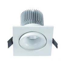 Inspired Mantra Formentera Downlight Encastré Pivotant Carré 8cm 7W cob led 4000K, 580lm, Blanc Mat, Driver Inclus, 3 ans de Garantie