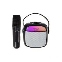 Adler - Enceinte de karaoké ad 1199 black with microphone -- sd/usb/aux/bluetooth