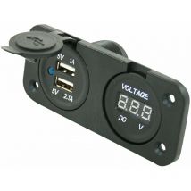 Haba - Enchufe con 2 tomas usb + voltímetro Colocación - Encastrable