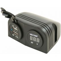 Haba - Enchufe con 2 tomas usb + voltímetro Colocación - Saliente