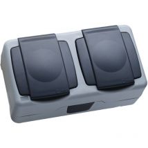 Enchufe Doble Schucko 2p+TT Superficie Makel IP55 36064201