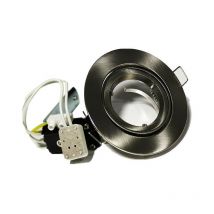 Enchufe para MR16 led (12V) blanco o de metal cepillado Color del soporte: Metal cepillado