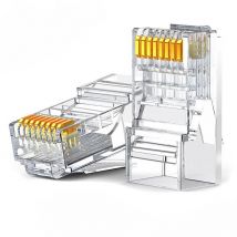 Juego de 100 conectores RJ45 8P8C Cat 6 transparentes