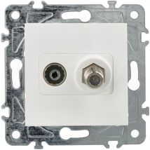 Enchufe sat tv + tv socket Mecanismo Policarbonato Blanco