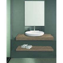 Inve - encimera baño laminada roble silver 80 cm. con lavabo de apoyo alba