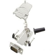 D45ZF09-HDP15-W-K 6355-8064-01 kit connettori maschio sub-d 45 ° Numero Poli (num): 15 Punte a saldare 1 pz. - Encitech